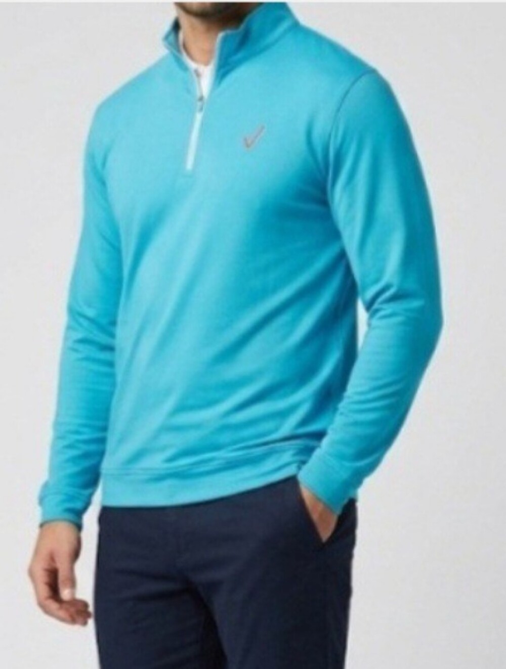 Peter Millar Crown Sport Mens  1/4 Zip Golf Pullover Blue- Size M
